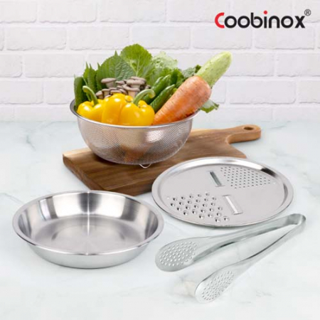 [쿠비녹스] 아트웨어 높은 채반 쟁반 채칼 집게 4종 세트 #2