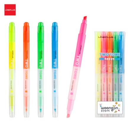 투톤 형광펜 투톤 하이라이터 5P 세트 #2