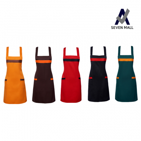 세븐몰 단색 컬러 앞치마 유치원 미용실 바리스타 카페 단체 인쇄 #2