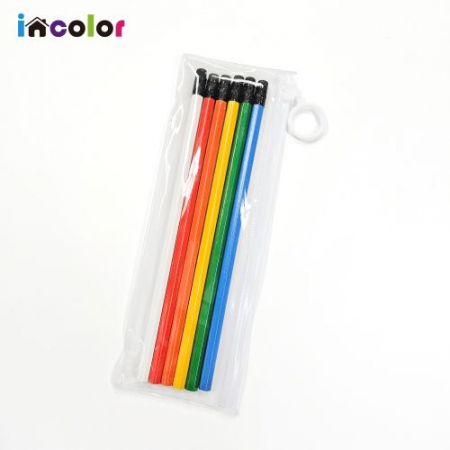 인컬러 고주파 6본입 비비드 육각 2B 연필 세트 #2