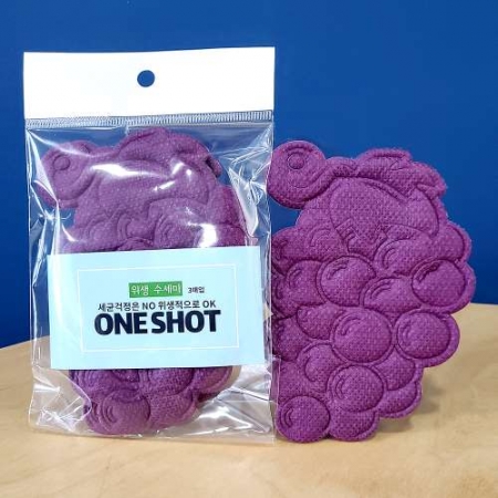 거품잘나는 일회용 수세미 3매입 - 포도 #2