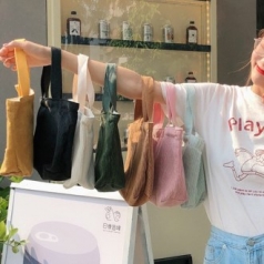 골덴 무지에코백 도시락 가방 천 가방 미니 에코백