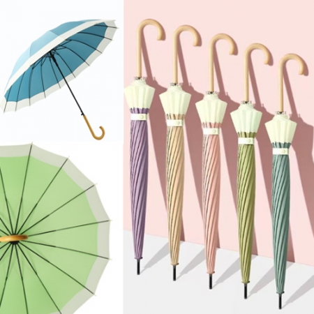 파스텔 톤 투톤 장우산 골프우산 자동 16k 고급 우산 #2