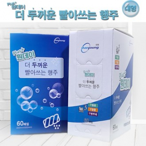 대영 Plus+원데이 더 두꺼운 빨아쓰는 행주 60매입