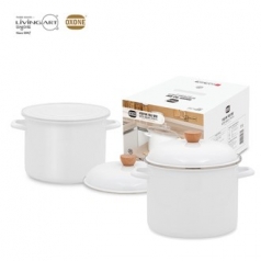 OXONE 옥슨 법랑 깊은형 곰솥 냄비 3P (화이트)