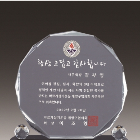 금문양 크리스탈 상패 24 #3