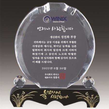 금문양 크리스탈 상패 15 #6