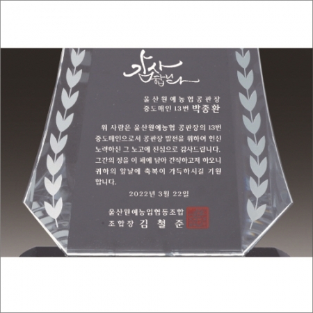 금문양 크리스탈 상패 14 #4