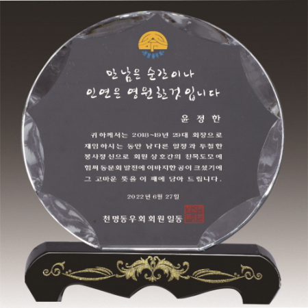 금문양 크리스탈 상패 12 #6