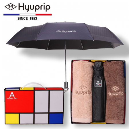 협립 3단 암막 고밀도 커넥션 완전 자동 + 40수 180 호텔타올 2P 우산 타올 세트 (양산겸용) #2