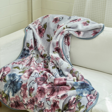 미벨 밍크 극세사 담요 플라워 그레이 특대형 #2