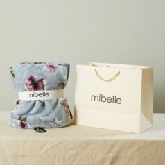 미벨 밍크 극세사 담요 플라워 그레이 대형