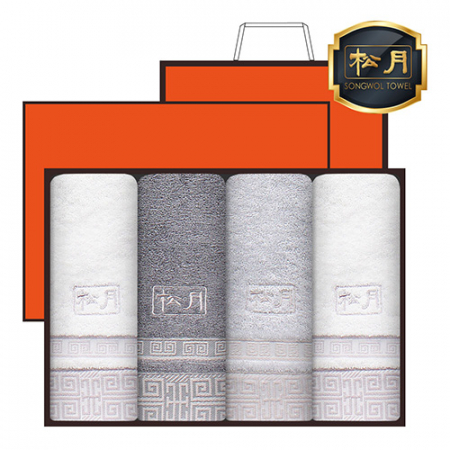 [송월타올] 격자40 세면타올 4매, 고급세트, 세면타올 #2
