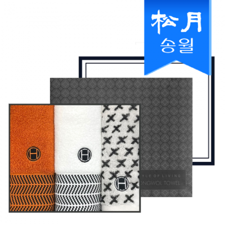 송월 호텔컬렉션 기프트세트(어로우 세면타올2 + 엑스고리 타올1) + 쇼핑백 #2