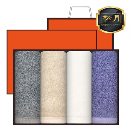 [송월타올] 코마 40수 무지타올 160g 4매, 고급세트, 세면타올 #2