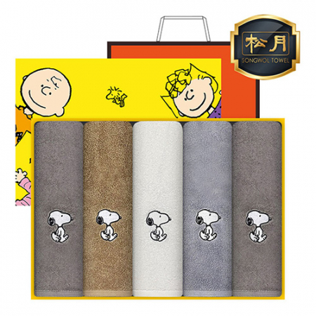 [송월타올] 스누피 리버40 타올 5매 고급 세트 #2