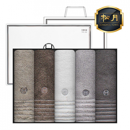 [송월타올] 호텔컬렉션 필라라인40 타올 5매 고급 세트 #2