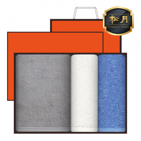 송월 프리미엄 무지타올, 세면타올 2장, 프리미엄 무지타올, 미니 바스타올 1매, 세면타올 2매 고급 세트 #2