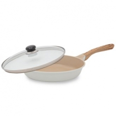 영국R 코지 인덕션IH 세라믹 후라이팬 28cm + 내열유리뚜껑