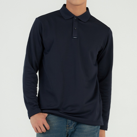 남성 여성 단체 속 기모 긴팔 카라 티셔츠 #5