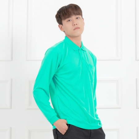 드라이 기능성 긴팔 폴로 카라 티셔츠, 남자 여자 단체 티셔츠 #4