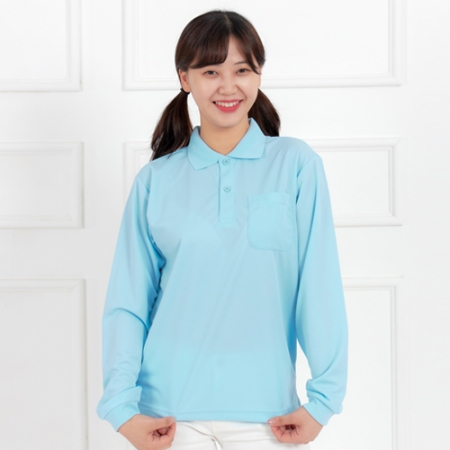 드라이 기능성 긴팔 폴로 카라 티셔츠, 남자 여자 단체 티셔츠 #6