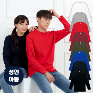 남자 여자 성인 키즈 면 17수 반팔 티셔츠