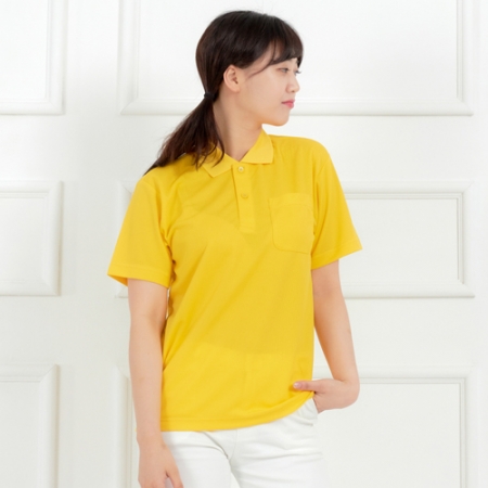 남성 여성 단체 포켓 쿨레쉬 카라 반팔 티셔츠 #3