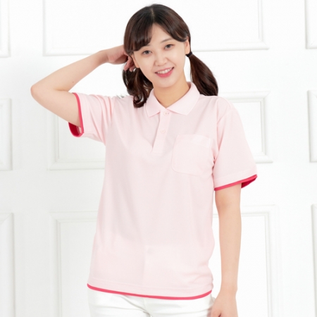 배색 쿨터치 폴로 반팔 카라 티셔츠, 남성 여성 티셔츠 #4