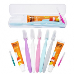 왕헤더 휴대용양치세트 (왕헤더캡,미세모칫솔,페리오치약,치간칫솔)