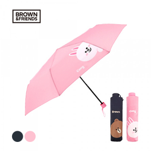 라인프렌즈 3단 빼꼼 라인 수동 우산