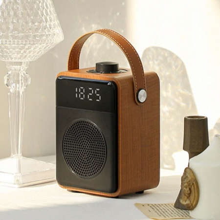 세비즈 핸드 블루투스 5.0 스피커 핸즈프리 AUX, FM 라디오, LED 알람시계, 이중 페어링 #5