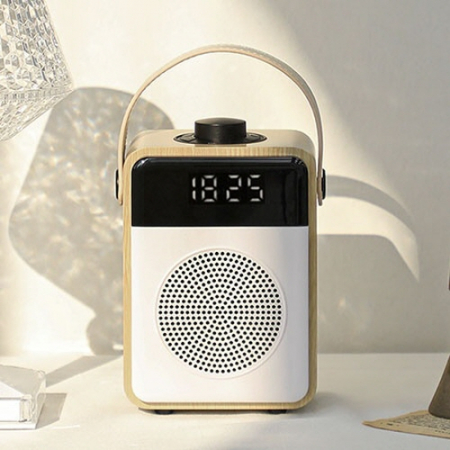 세비즈 핸드 블루투스 5.0 스피커 핸즈프리 AUX, FM 라디오, LED 알람시계, 이중 페어링 #6