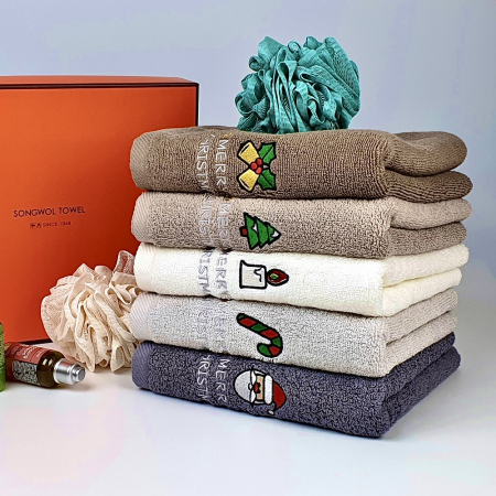 [송월타올]크리스마스 시그니처 5P 타올 선물세트(고급 선물박스 포함) #2