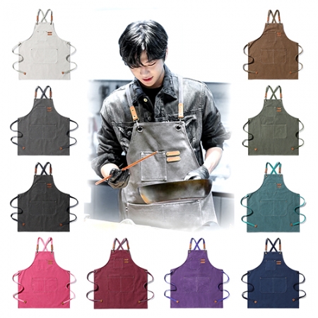 앞치마 바리스타 업소용 카페 캔버스 미용실 식당 #2