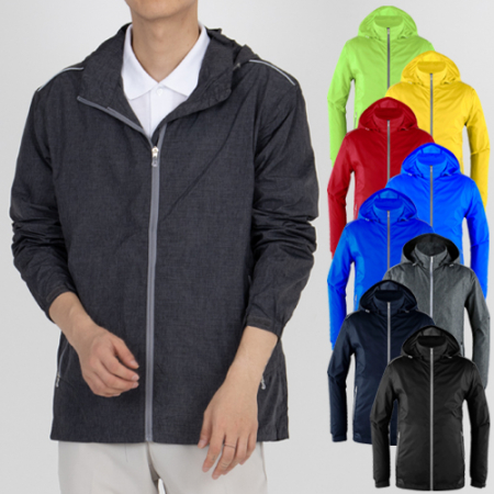 반사파이핑 탈부착 후드 경량 바람막이, 남성 여성 바람막이 #2