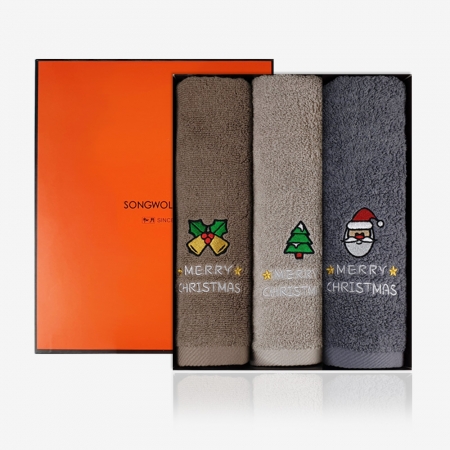[송월타올]크리스마스 시그니처 3P 타올세트 - 5종 중 3종 선택(고급 선물박스 포함) #3