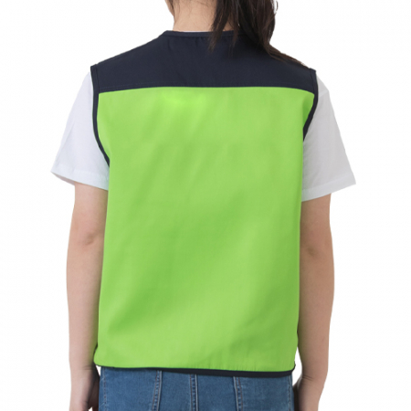 배색 스텝 V넥 조끼, 남자 여자 단체 행사 #5