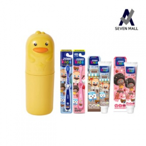 세븐몰 휴대용 병아리 칫솔통 키즈 세트 칫솔꽂이 칫솔보관함 양치컵