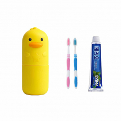 세븐몰 휴대용 병아리 칫솔통 칫솔 치약 커플 세트 칫솔꽂이 칫솔보관함 양치컵