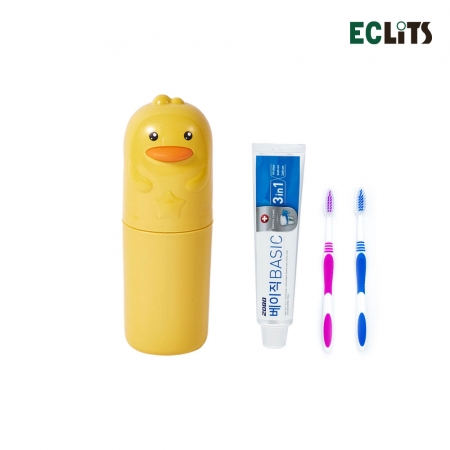 에클리츠 휴대용 병아리 칫솔통 칫솔 치약 커플 세트 칫솔꽂이 칫솔보관함 양치컵 #2