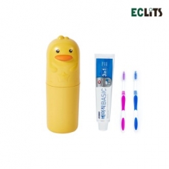 에클리츠 휴대용 병아리 칫솔통 칫솔 치약 커플 세트 칫솔꽂이 칫솔보관함 양치컵