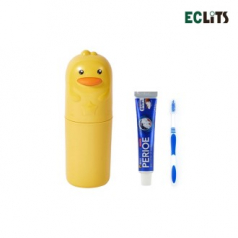 에클리츠 휴대용 병아리 칫솔통 칫솔 치약 페리오 세트