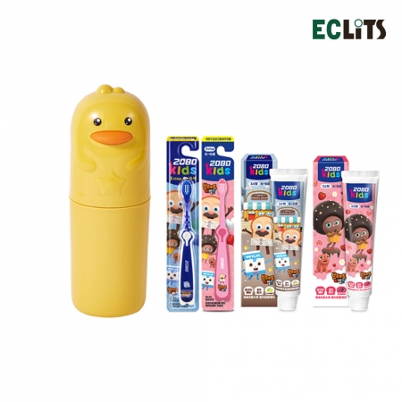 에클리츠 휴대용 병아리 칫솔통 키즈 세트 칫솔꽂이 칫솔보관함 양치컵 #2