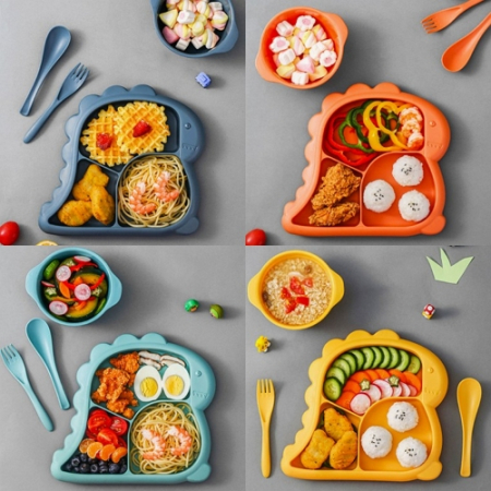 4색 유아식판 아기식판 유아식기 이유식식판 이유식식기 유아식기 세트 이유식식기 세트 #2