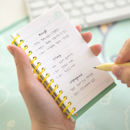 캐릭터 유선 미니 수첩 그린 #3