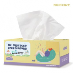 고급 미용 티슈 150매 (스티커 부착) 각티슈