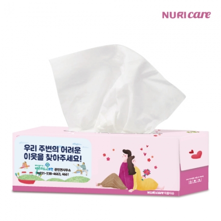 고급 미용 티슈 130매 (스티커 부착) 각티슈 #2