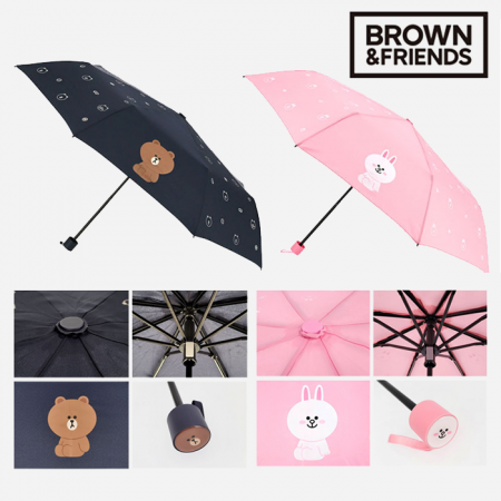 라인프렌즈 페이스 패턴 3단 수동 우산 [케이스 포함] #2