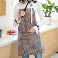 스트라이프 핸드타올 심플 방수 앞치마 주방 패브릭 앞치마